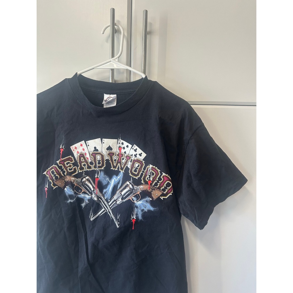 Vintage Deadwood South Dakota Graphic T Shirt Delta Pro Weight Black Mens Medium - Picture 6 of 16